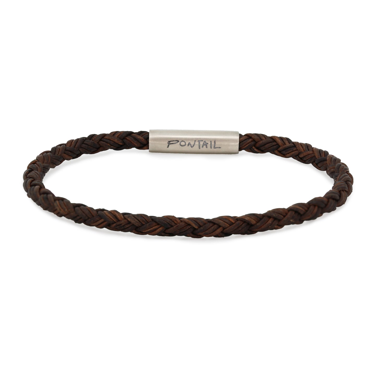 REVERSIBLE ROUND LEATHER BRACELET 4MM – BROWN