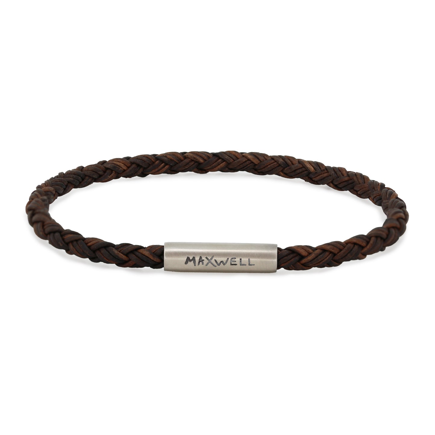 REVERSIBLE ROUND LEATHER BRACELET 4MM – BROWN