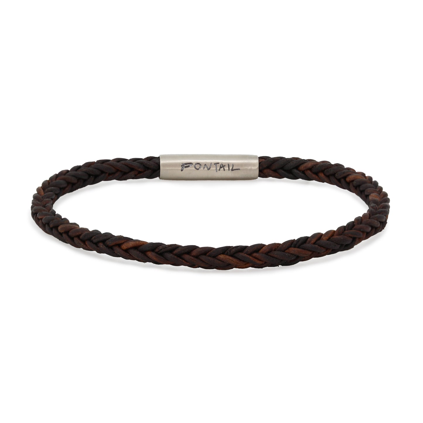REVERSIBLE SQUARE LEATHER BRACELET 4MM – BROWN