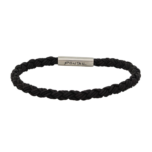 REVERSIBLE ROUND LEATHER BRACELET 4MM – BLACK