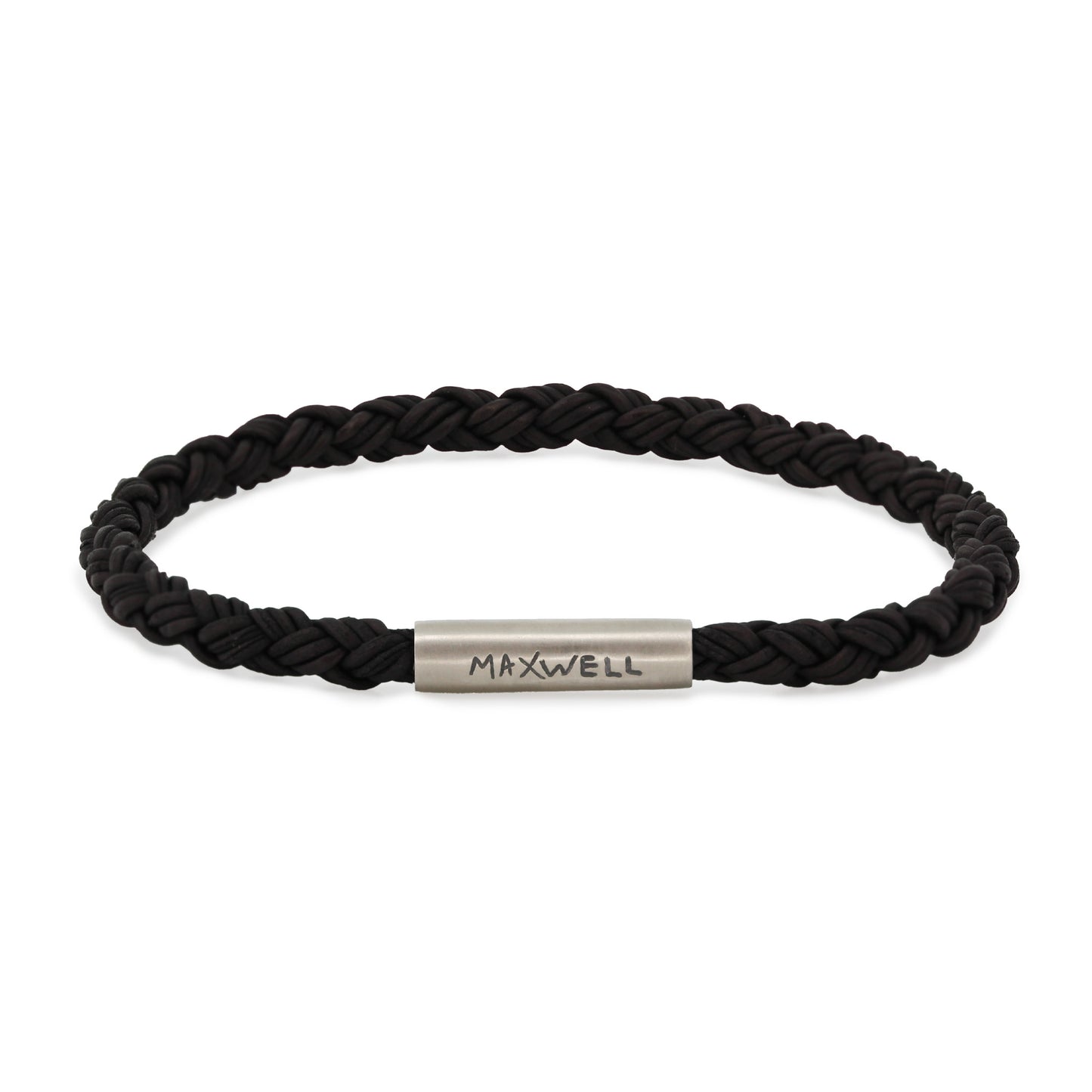 REVERSIBLE ROUND LEATHER BRACELET 4MM – BLACK