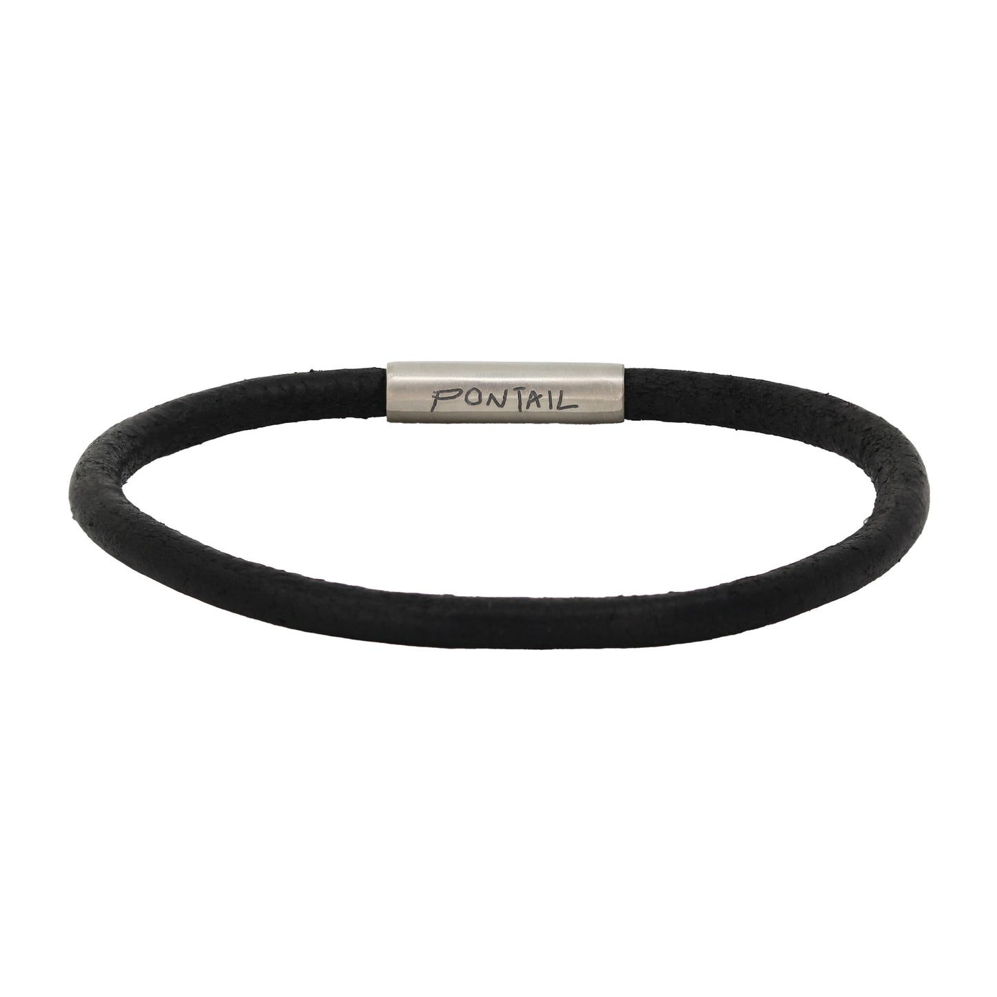REVERSIBLE TUBE LEATHER BRACELET 4MM – BLACK