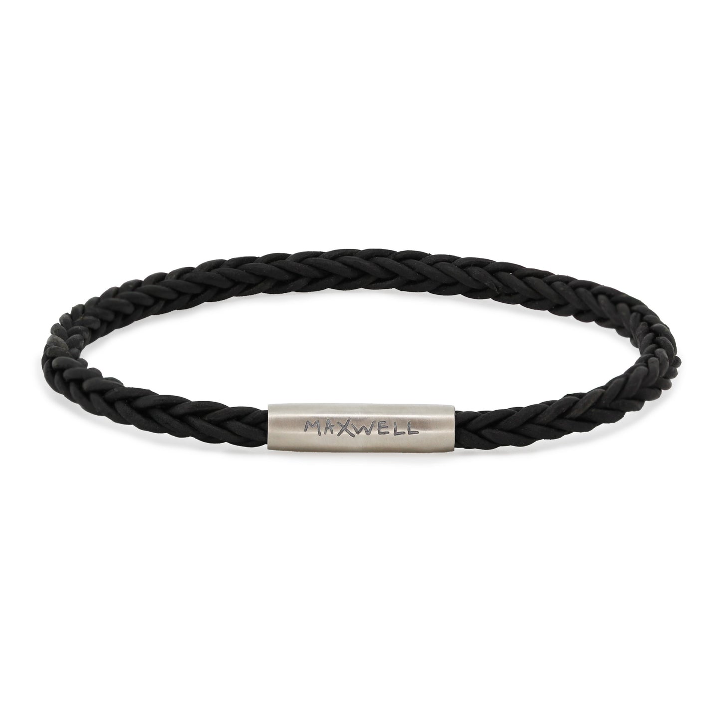 REVERSIBLE SQUARE LEATHER BRACELET 4MM – BLACK