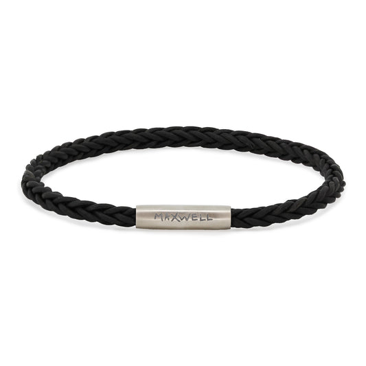 REVERSIBLE SQUARE LEATHER BRACELET 4MM – BLACK