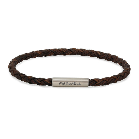 REVERSIBLE ROUND LEATHER BRACELET 4MM – BROWN