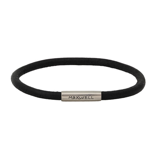 REVERSIBLE TUBE LEATHER BRACELET 4MM – BLACK